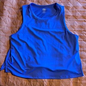 Athletic Works Blue Sleeveless Crop Tank Top
